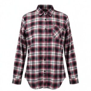 Shaun White Flannel Shirt Men XL Red Black Plaid Long Sleeve Cotton Button Down